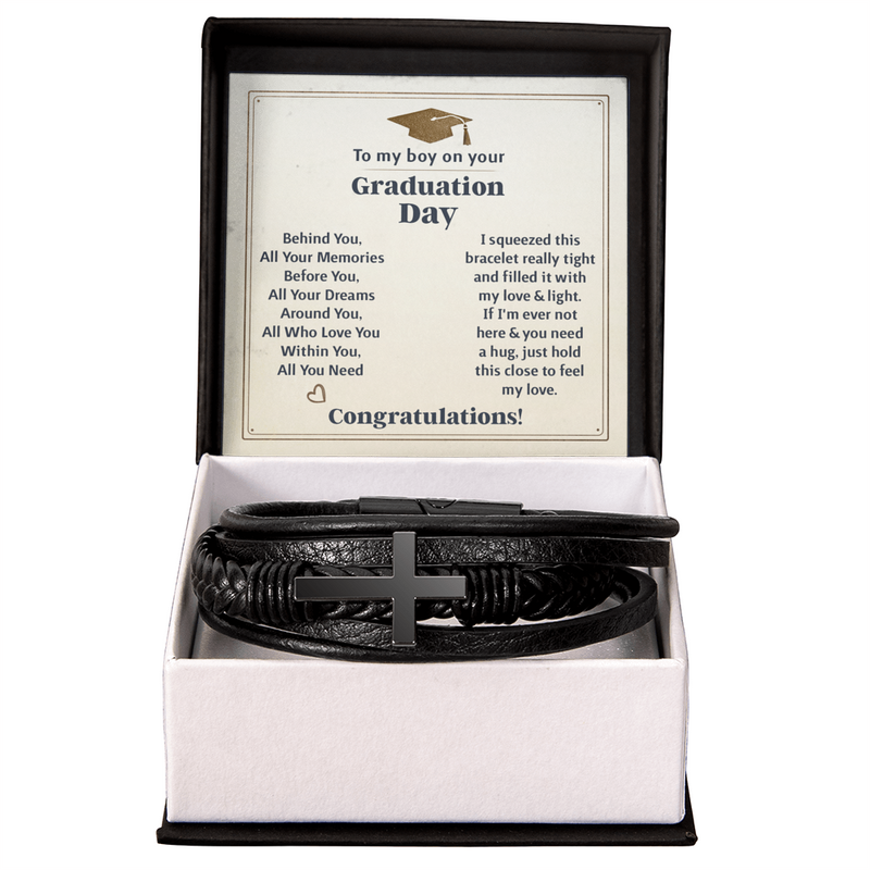 To My Boy Graduation Memories (Love You Forever) – Cross Bracelet